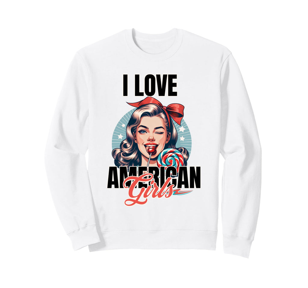 I Love American 50S Lollipop Usa Sweatshirt - Unique Graphic for Adults - T-Shirt, Sweatshirt, Hoodie