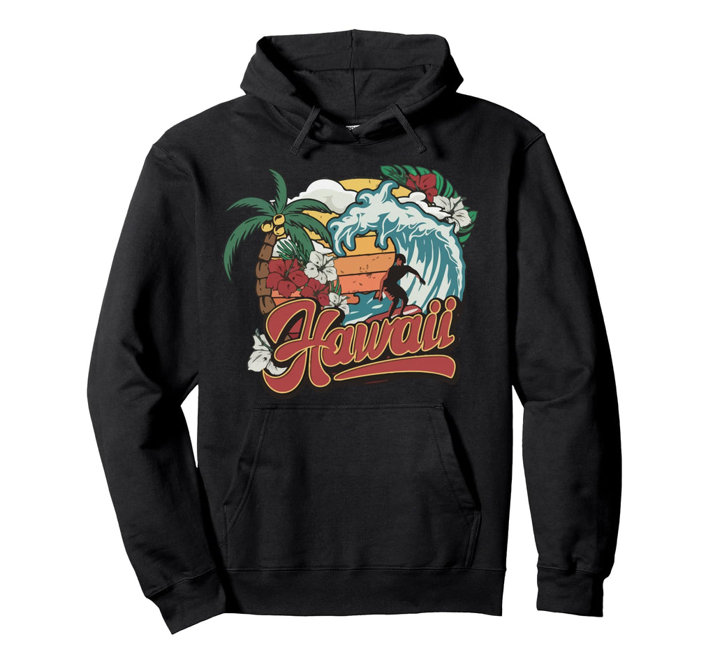 Hawaii 70S Palm Trees Hoodie - Novelty Apparel Unisex - T-Shirt, Sweatshirt, Hoodie