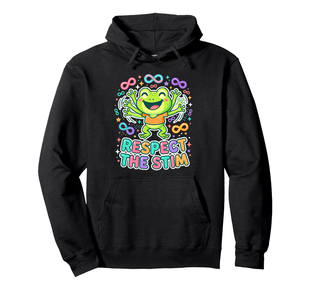 Respect Stim Infinity Frog Hoodie - Minimalist Print Men Women - T-Shirt, Sweatshirt, Hoodie