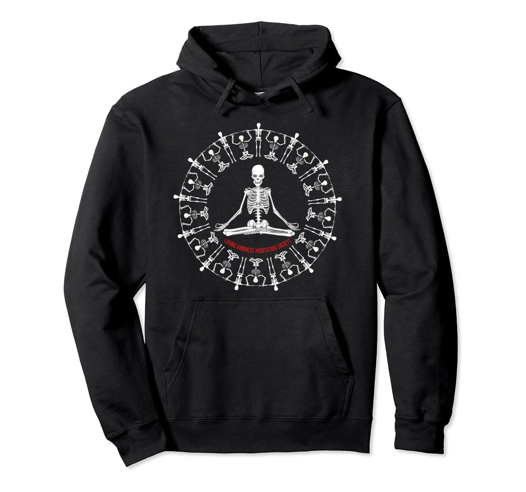 Meditate Skeleton Mindfulness Yoga Hoodie - Graphic Print for Adults - T-Shirt, Sweatshirt, Hoodie