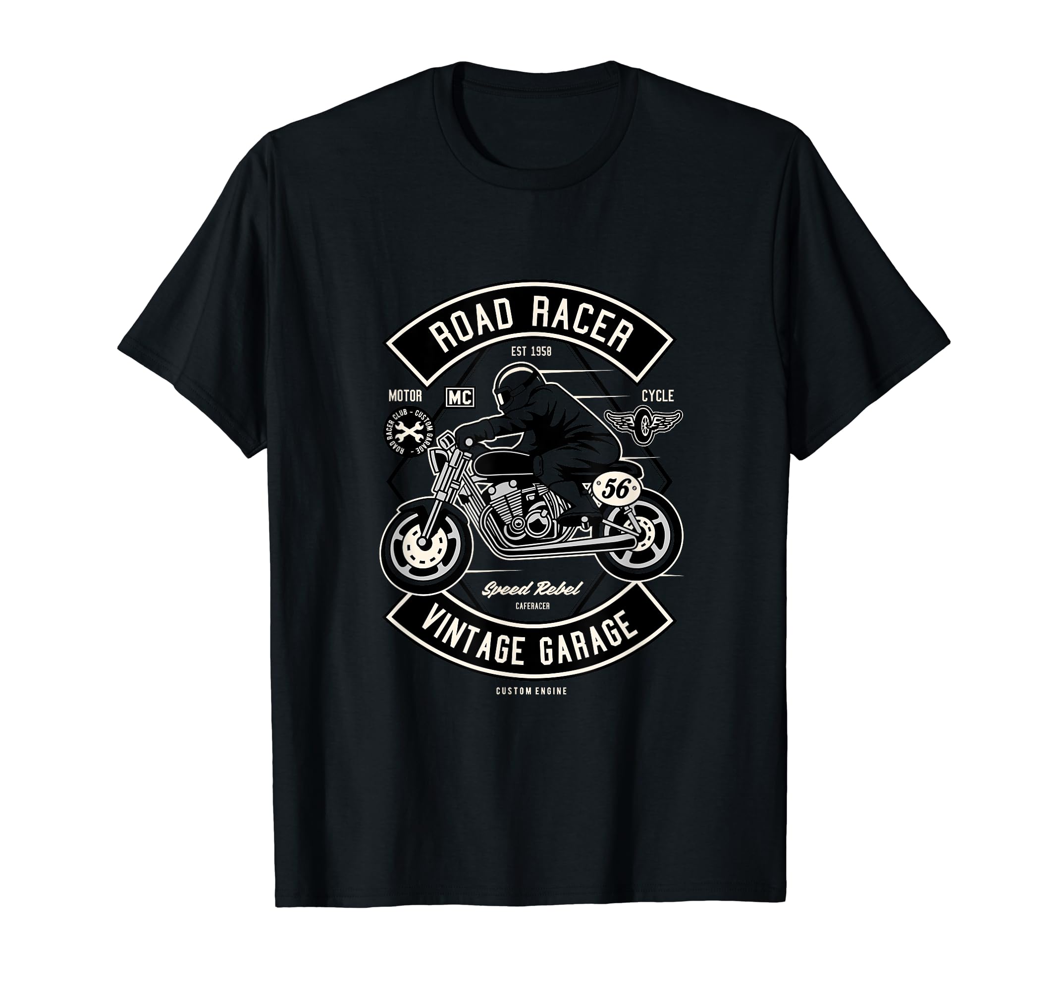 Road Racer Garage Motorcycle 56 Sweatshirt - Aesthetic Graphic Men Women - T-Shirt, Sweatshirt, Hoodie