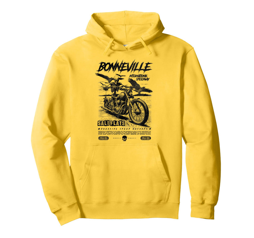 Bonneville Salt Flats Motorcycle Hoodie - Fun Novelty Design for Adults - T-Shirt, Sweatshirt, Hoodie