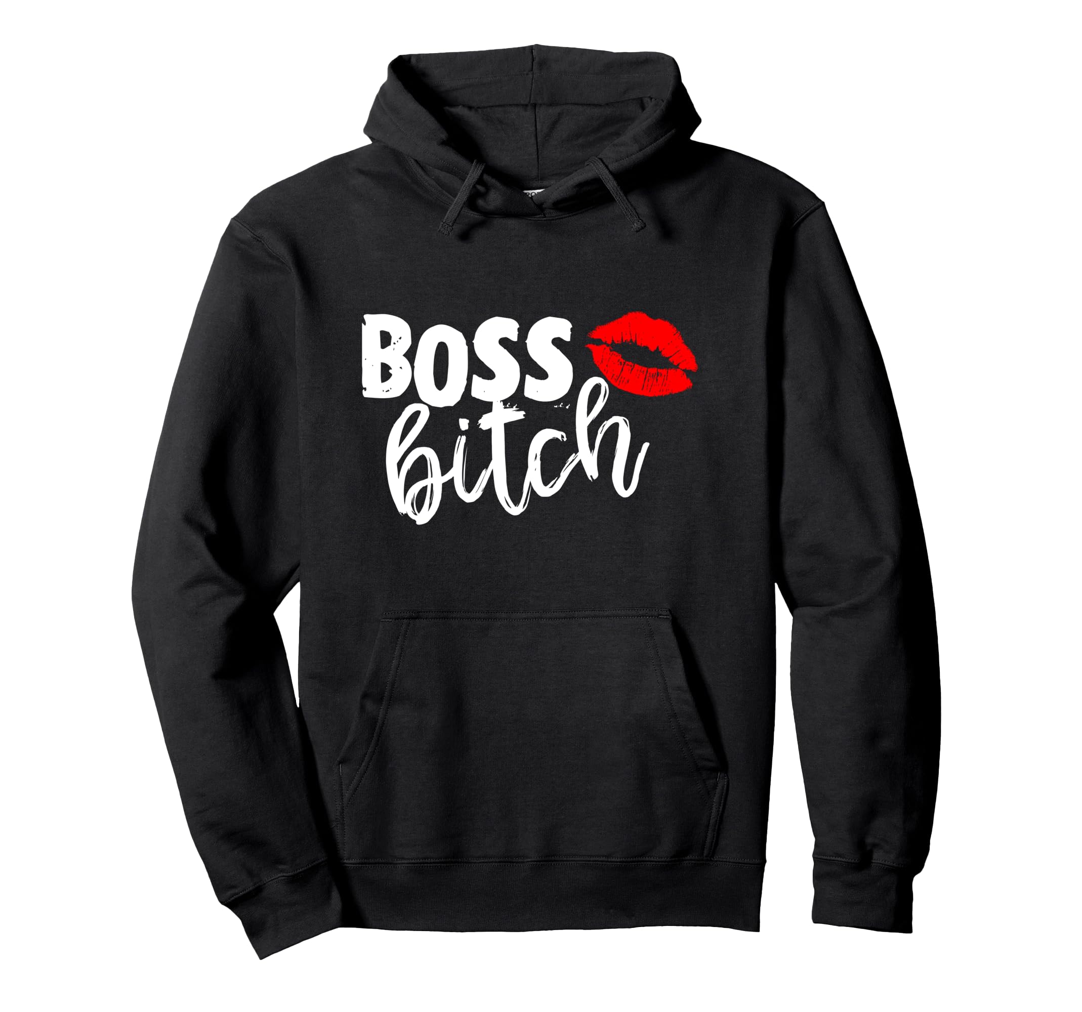 Boss Bitch Lips Powerful Brains Beauty Hoodie - Fun Novelty Design Unisex - T-Shirt, Sweatshirt, Hoodie