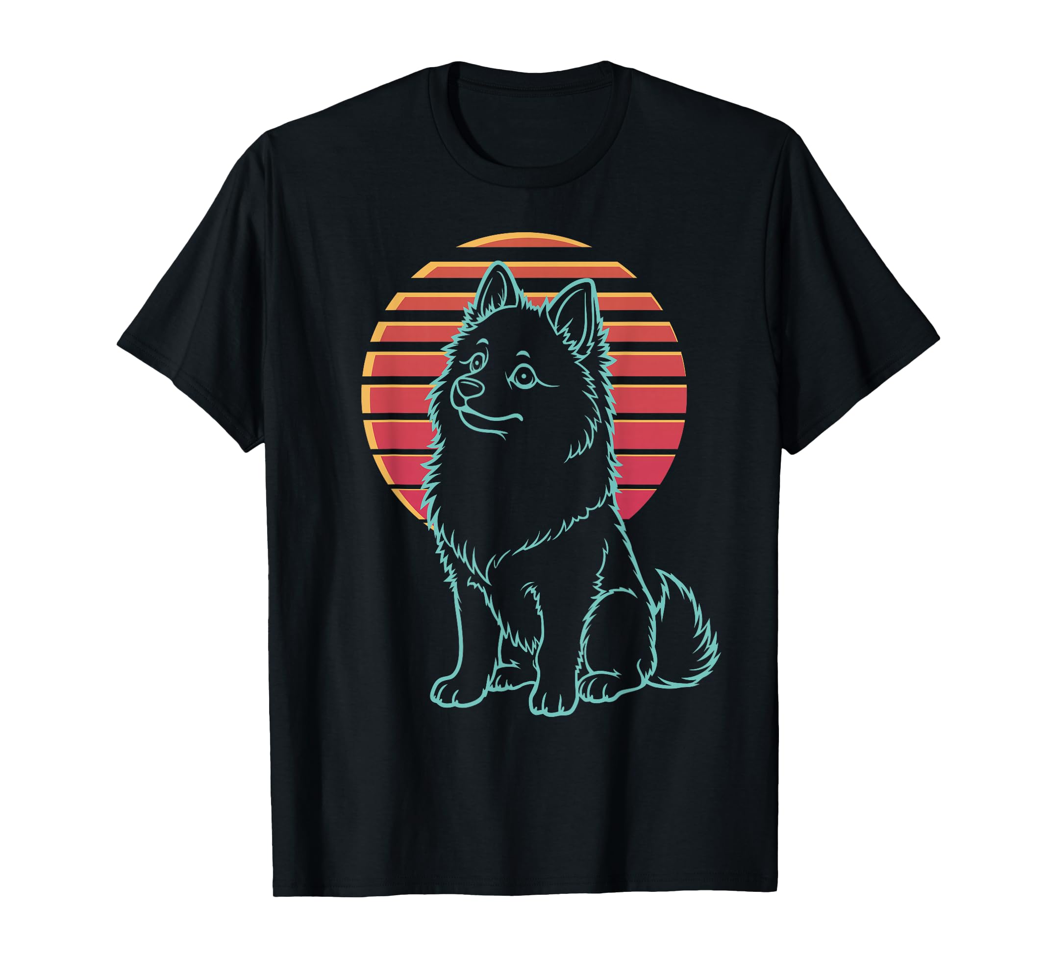 American Eskimo Dog Owner Synthwave 80S T-Shirt - Unique Graphic Unisex - T-Shirt, Sweatshirt, Hoodie