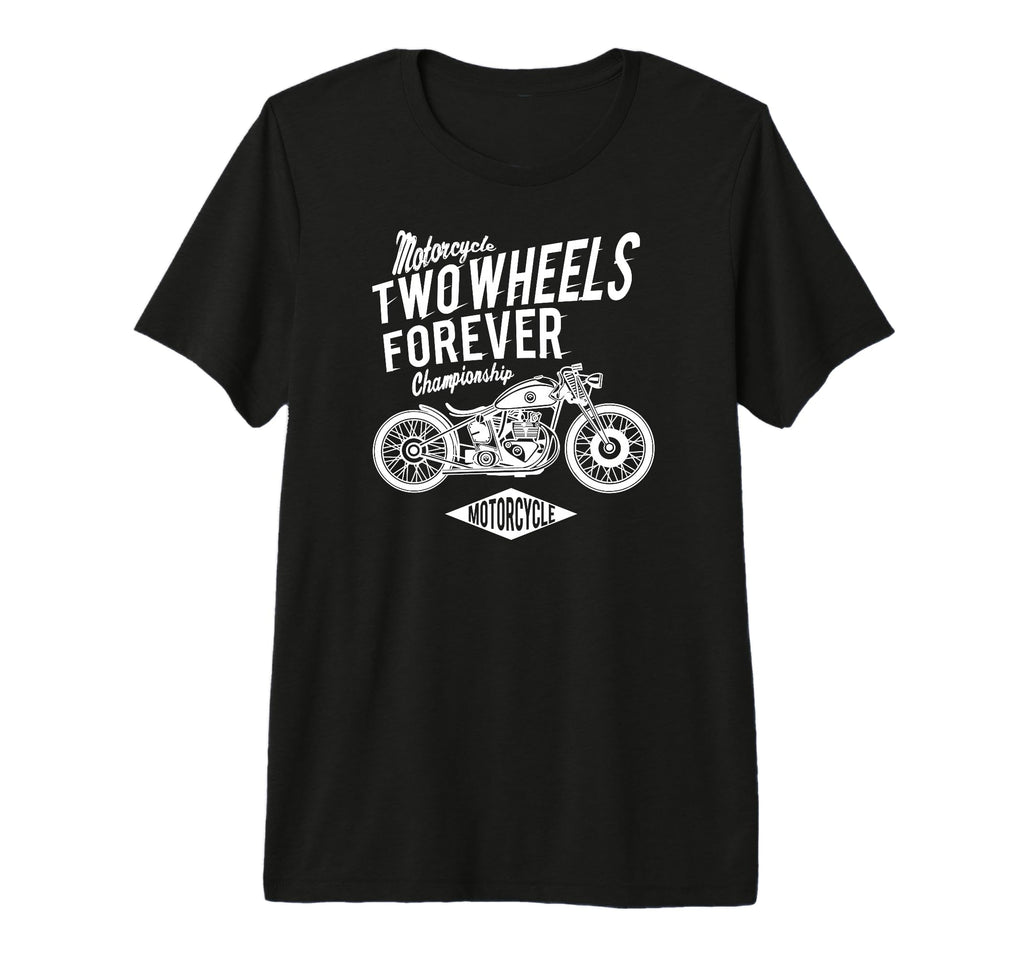 Motorcycle Bobber White Tri Blend T-Shirt - Minimalist Print Unisex - T-Shirt, Sweatshirt, Hoodie