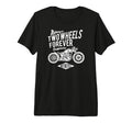 Motorcycle Bobber White Tri Blend T-Shirt - Minimalist Print Unisex - T-Shirt, Sweatshirt, Hoodie