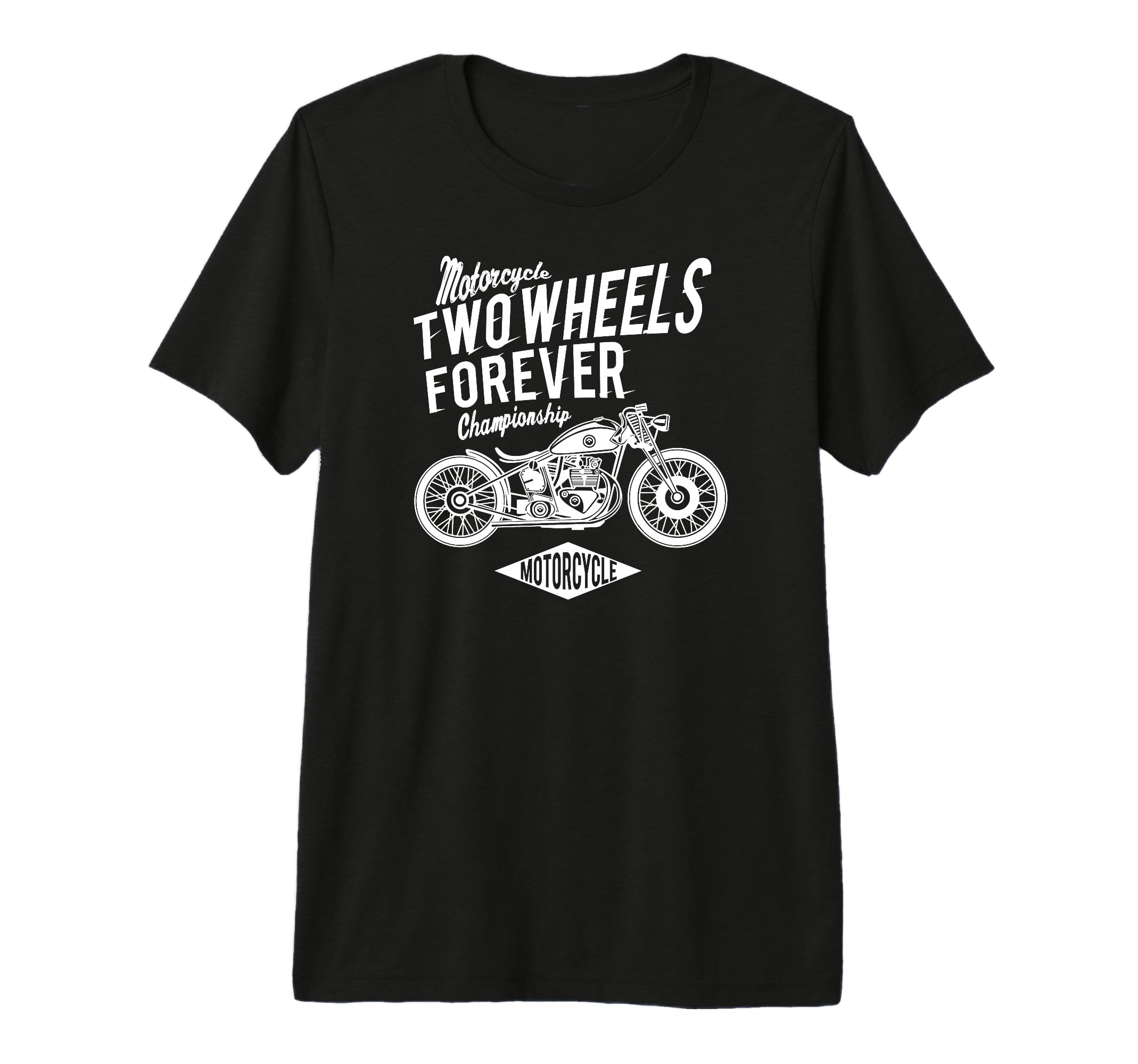 Motorcycle Bobber White Tri Blend T-Shirt - Minimalist Print Unisex - T-Shirt, Sweatshirt, Hoodie