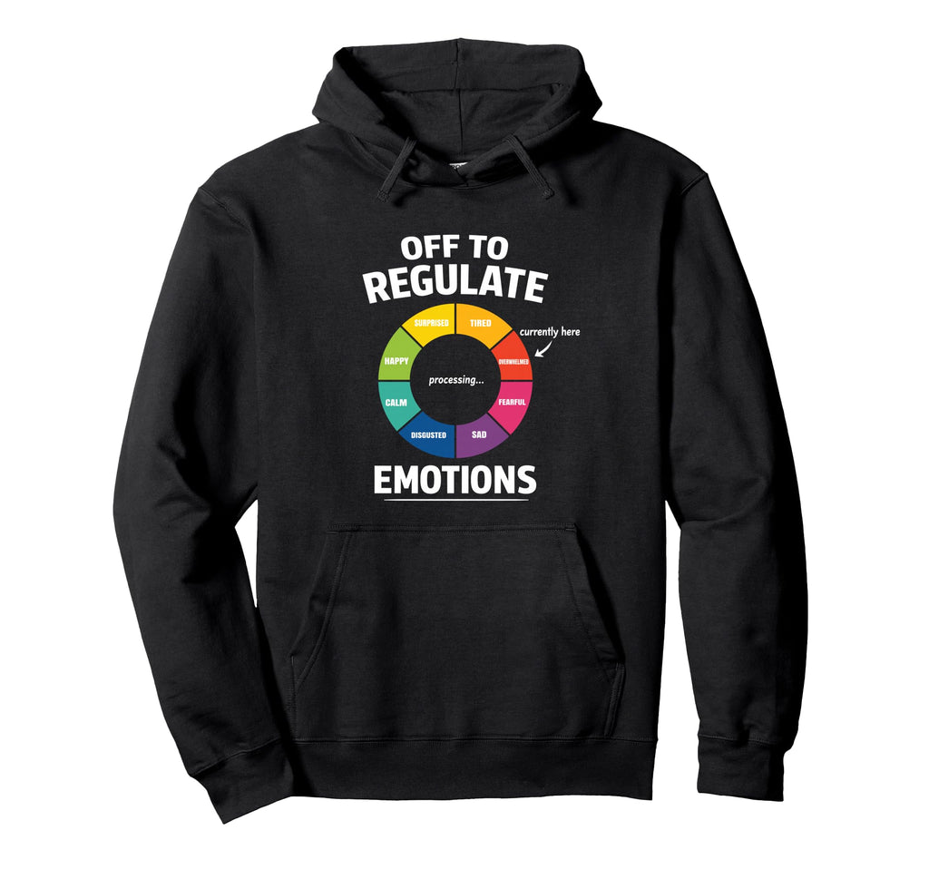 Off To Regulate Emotions Funny Autism Hoodie - Minimalist Print Men Women - T-Shirt, Sweatshirt, Hoodie