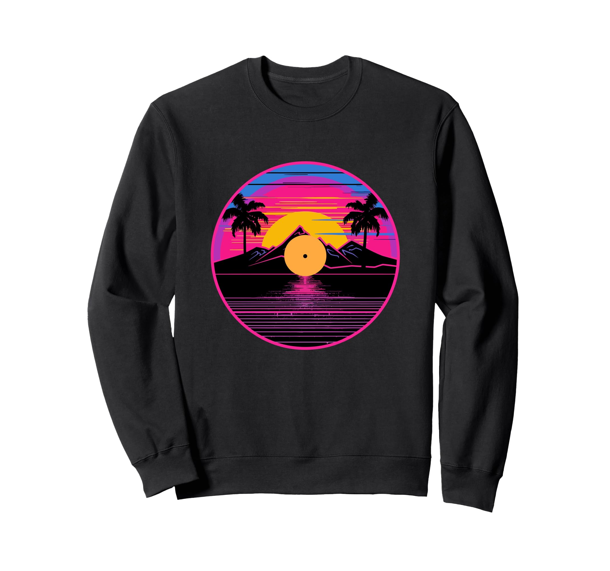 Vinyl Record Vaporwave Turntable Music Sweatshirt - Graphic Print Men Women - T-Shirt, Sweatshirt, Hoodie