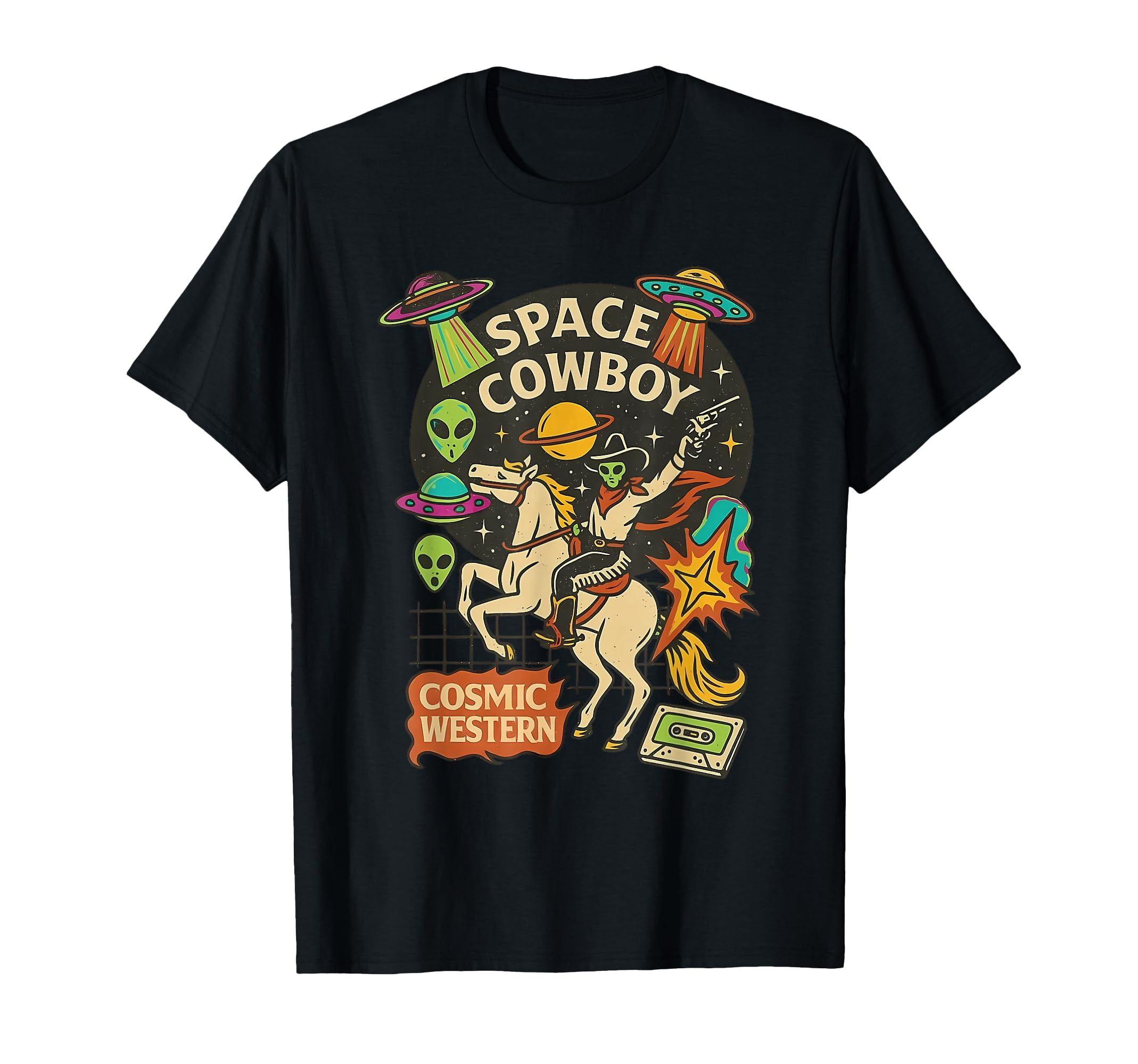 Alien Space Cowboy Cosmic Western T-Shirt - Fun Novelty Design for Adults - T-Shirt, Sweatshirt, Hoodie