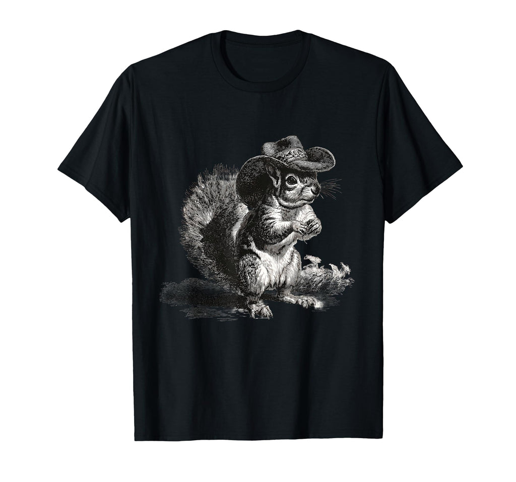 Squirrel Cowboy Rodeo Cowgirl Western T-Shirt - Minimalist Print Unisex - T-Shirt, Sweatshirt, Hoodie