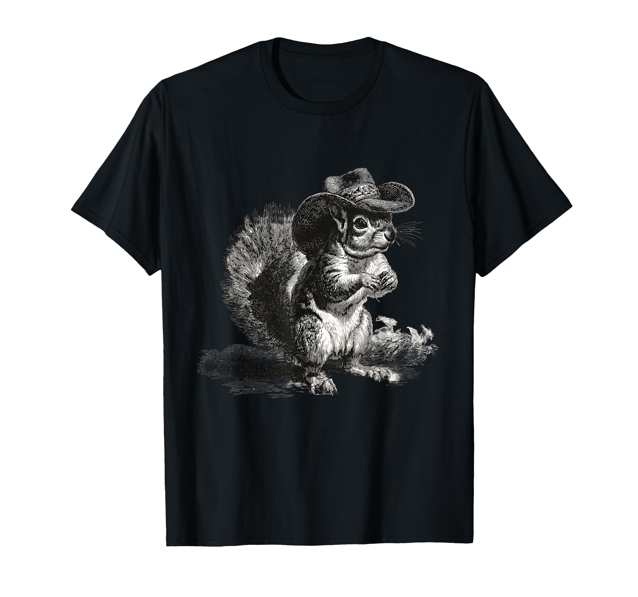 Squirrel Cowboy Rodeo Cowgirl Western T-Shirt - Minimalist Print Unisex - T-Shirt, Sweatshirt, Hoodie
