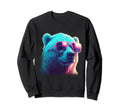 Synthwave Polar Bear Sunglasses Sweatshirt - Custom Art Print for Adults - T-Shirt, Sweatshirt, Hoodie