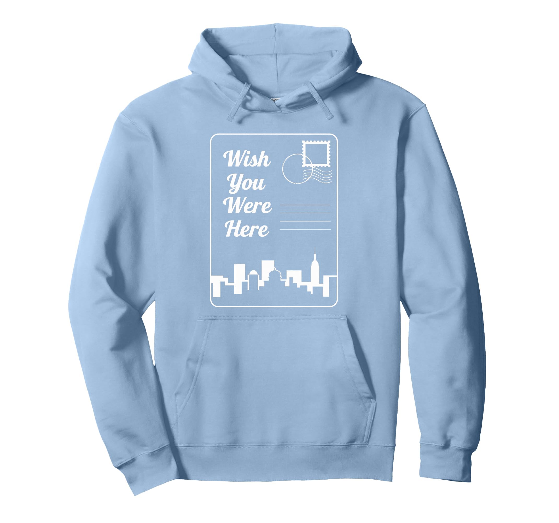 Wish You Were Here City Skyline Travel Hoodie - Graphic Print for Adults - T-Shirt, Sweatshirt, Hoodie