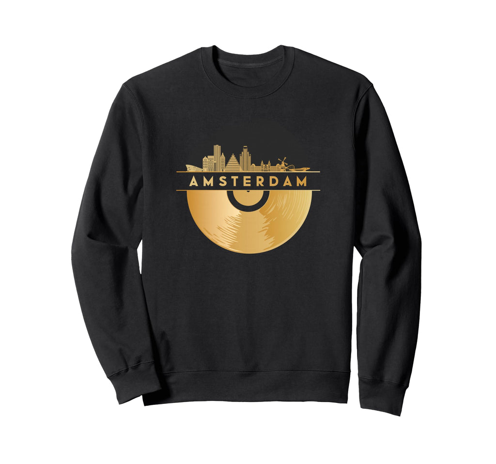 Vinyl Record Player Music Skyline Sweatshirt - Streetwear Style for Adults - T-Shirt, Sweatshirt, Hoodie