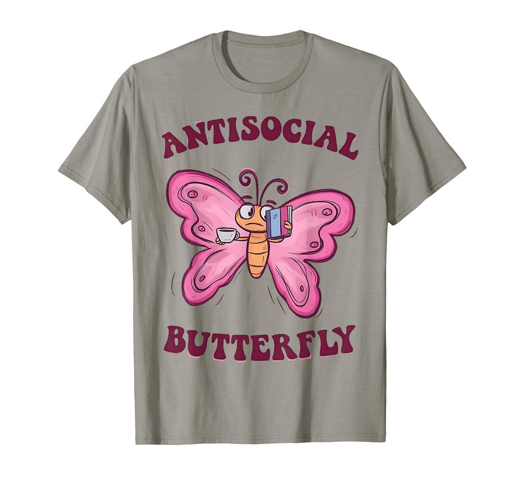 Groovy Anti Social Butterfly Ironic T-Shirt - Graphic Print for Adults - T-Shirt, Sweatshirt, Hoodie