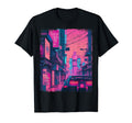 Sunset Over City Car Synthwave T-Shirt - Aesthetic Graphic Unisex - T-Shirt, Sweatshirt, Hoodie