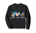 Peace Love Skate Roller Skating Sweatshirt - Minimalist Print for Adults - T-Shirt, Sweatshirt, Hoodie
