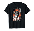 Biker Skull Art Flames And American T-Shirt - Novelty Apparel Men Women - T-Shirt, Sweatshirt, Hoodie
