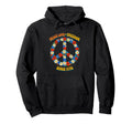 Peace Love Freedom 1776 Floral Sign Art Hoodie - Unique Graphic Unisex - T-Shirt, Sweatshirt, Hoodie