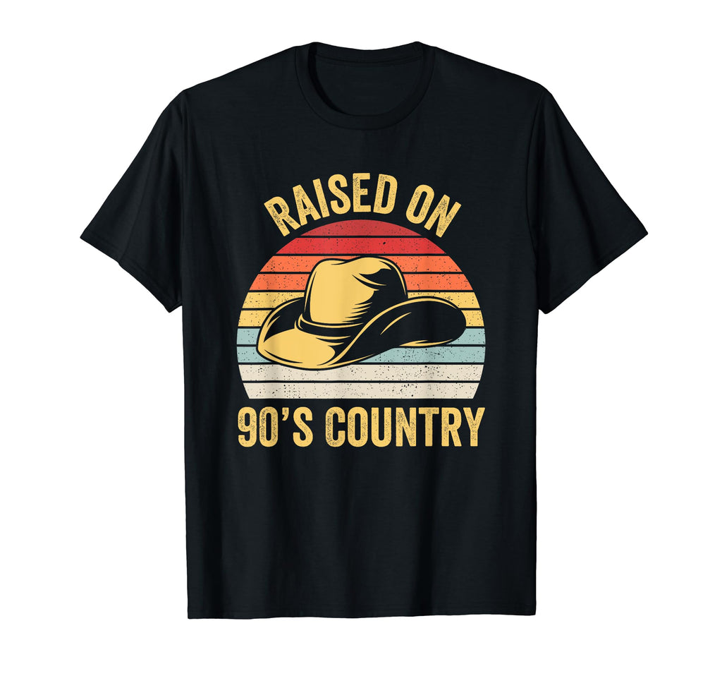 Raised 90S Country Music Cowboy Cowgirl T-Shirt - Trendy Graphic Unisex - T-Shirt, Sweatshirt, Hoodie