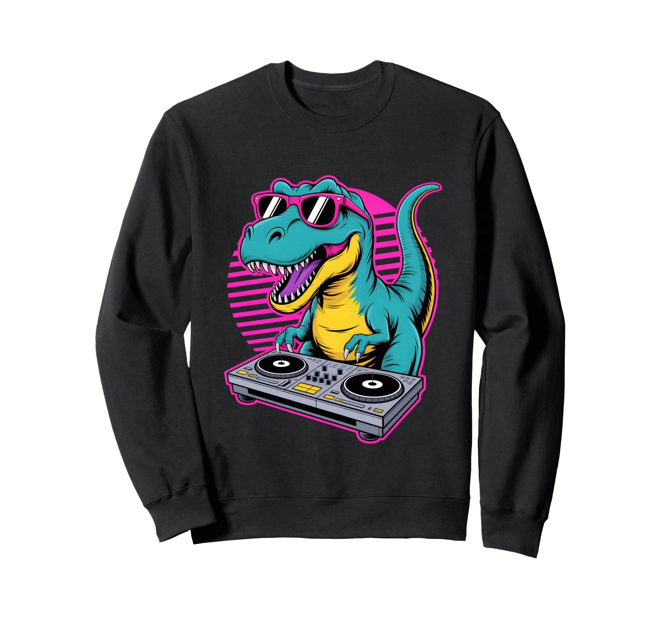 Funny Dj Dinosaur Turntable Sweatshirt - Novelty Apparel Men Women - T-Shirt, Sweatshirt, Hoodie