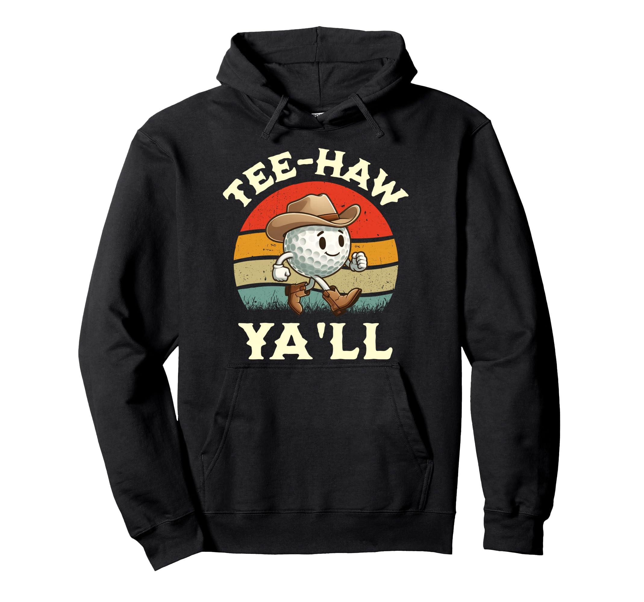 Western Haw Yall Funny Golf Ball Cowboy Hoodie - Graphic Print Unisex - T-Shirt, Sweatshirt, Hoodie