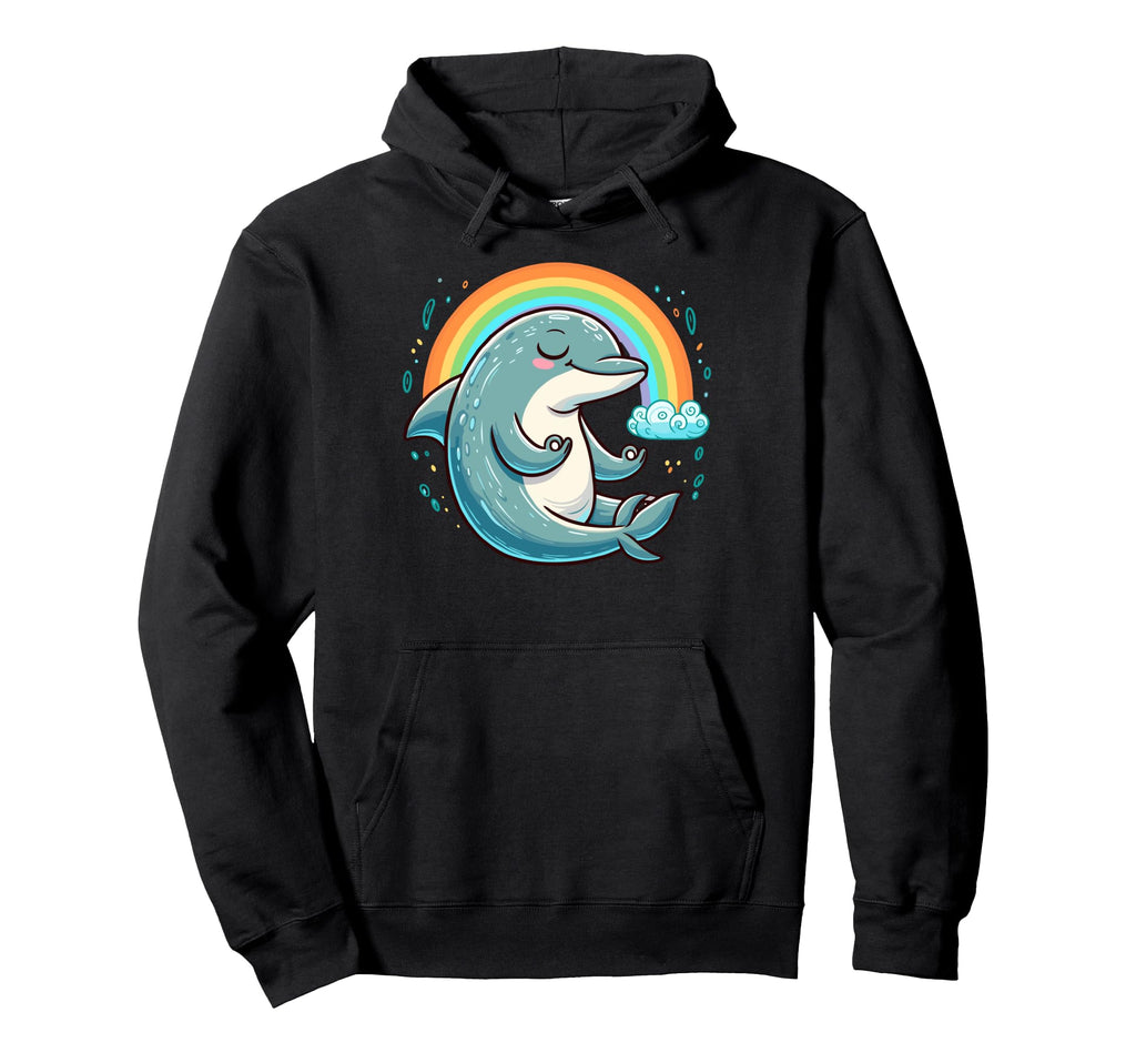 Meditation Dolphin Yoga Pose Relaxing Hoodie - Novelty Apparel Unisex - T-Shirt, Sweatshirt, Hoodie
