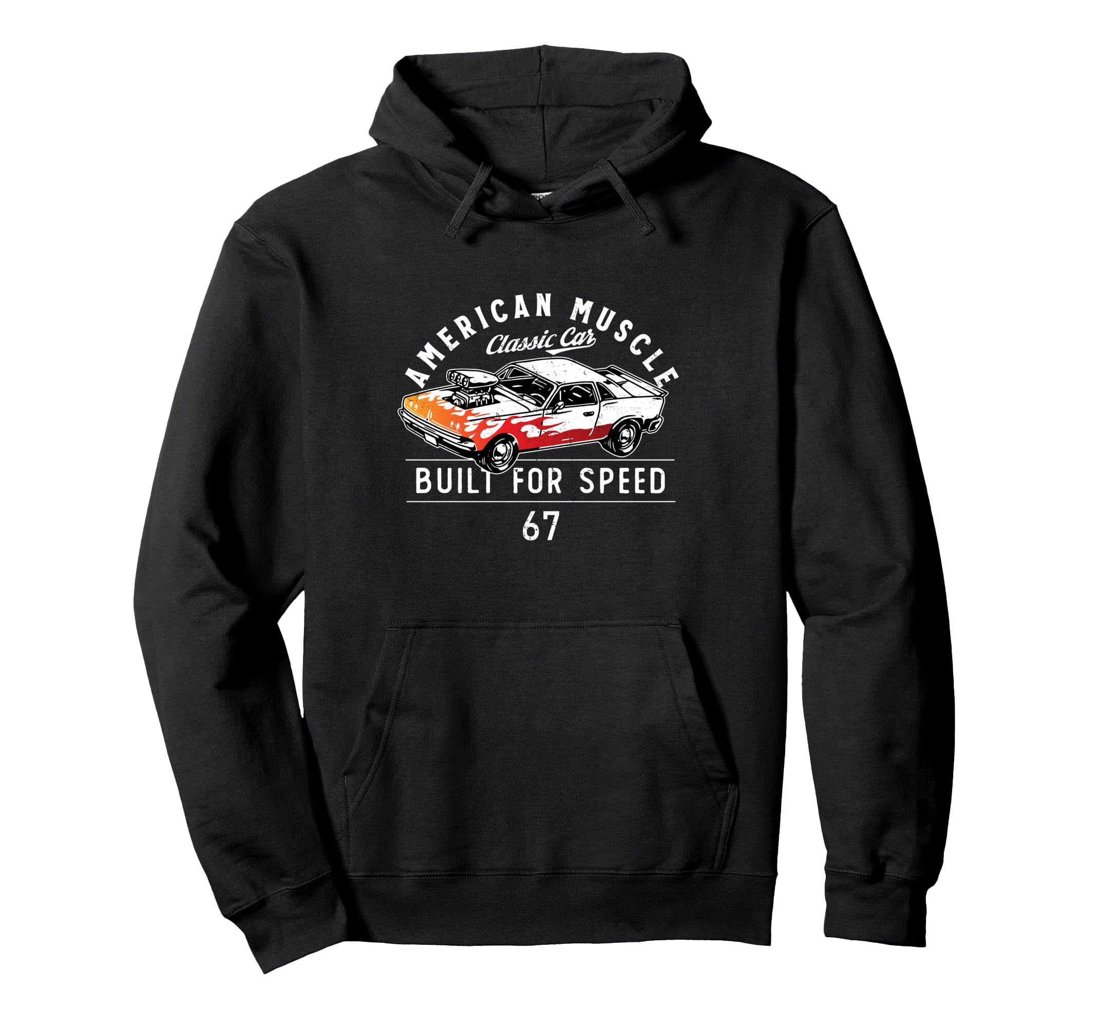 Custom Car American Muscle Car Flame Hoodie - Graphic Print Men Women - T-Shirt, Sweatshirt, Hoodie
