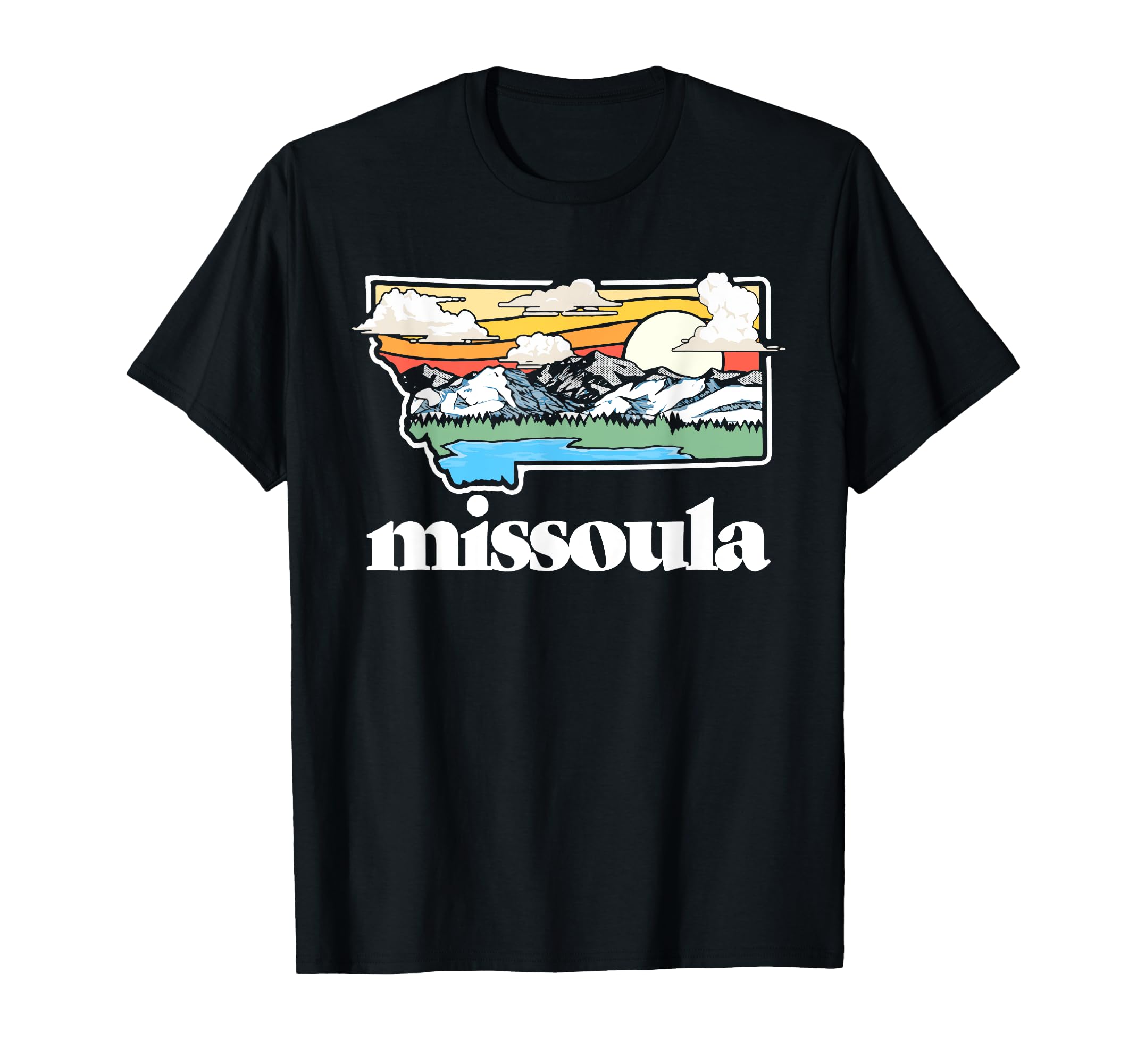 Missoula Montana Outdoors Mountains T-Shirt - Unique Graphic for Adults - T-Shirt, Sweatshirt, Hoodie