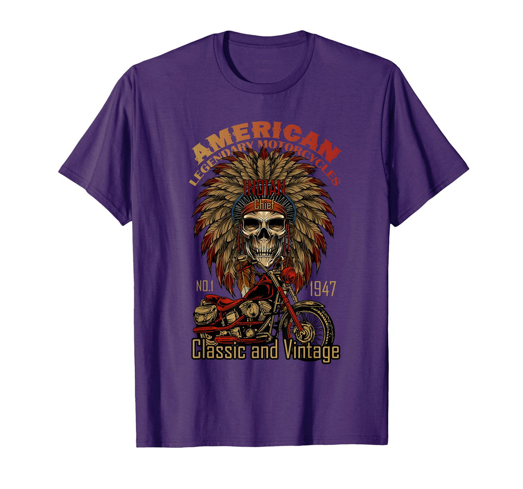 Old Biker American Motorcycle Indian T-Shirt - Fun Novelty Design Unisex - T-Shirt, Sweatshirt, Hoodie