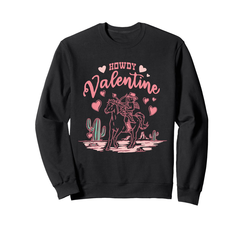 Cowboy Heart Western Howdy Valentine Sweatshirt - Trendy Graphic Unisex - T-Shirt, Sweatshirt, Hoodie