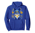 Ukraine Cat Floral Ukrainian Flag Hoodie - Casual Everyday Wear Men Women - T-Shirt, Sweatshirt, Hoodie