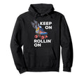 Roller Skating Derby Keep Rollin Hoodie - Custom Art Print for Adults - T-Shirt, Sweatshirt, Hoodie
