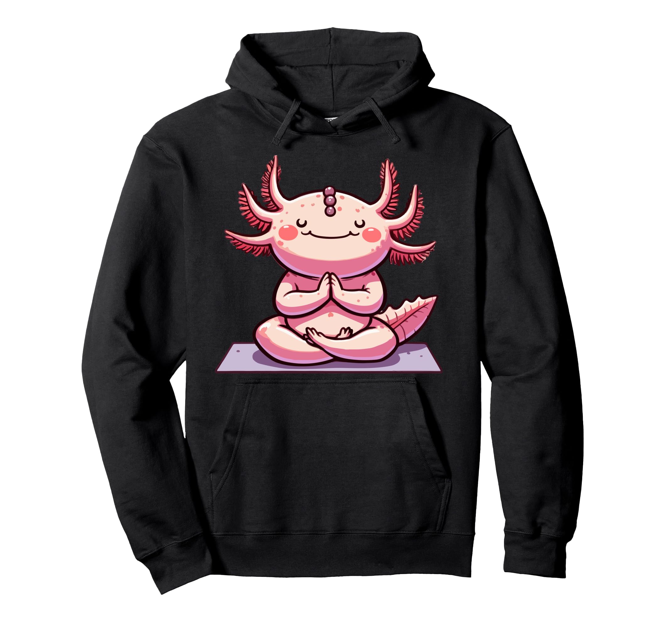 Meditation Axolotl Yoga Pose Relaxing Hoodie - Custom Art Print Unisex - T-Shirt, Sweatshirt, Hoodie