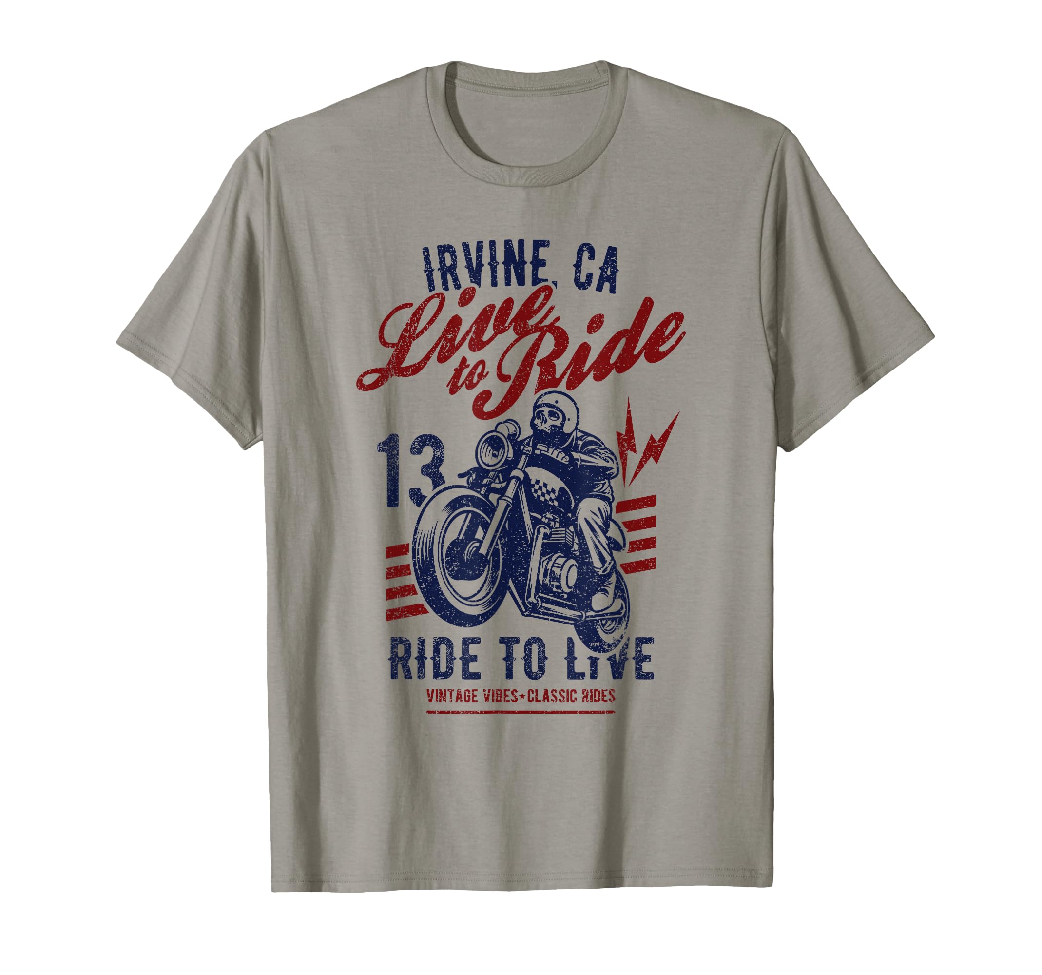 Irvine California Motorcycle Skull T-Shirt - Trendy Graphic for Adults - T-Shirt, Sweatshirt, Hoodie