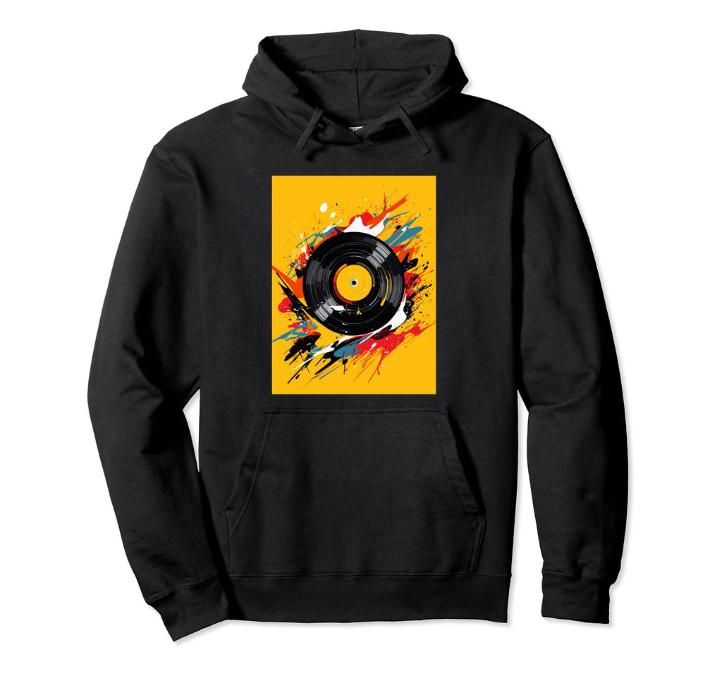 Vinyl Record Player Dj Music Hoodie - Unique Graphic for Adults - T-Shirt, Sweatshirt, Hoodie