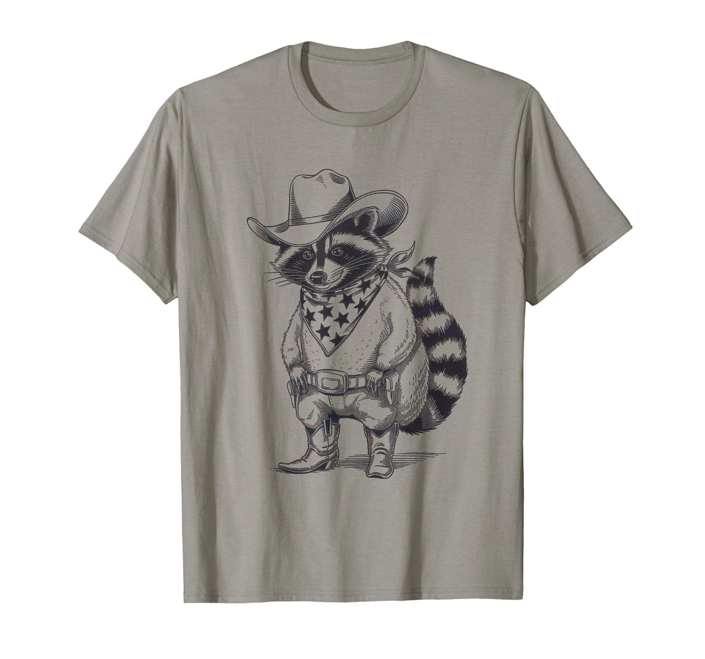 Raccoon 90S Country Music Western T-Shirt - Fun Novelty Design for Adults - T-Shirt, Sweatshirt, Hoodie
