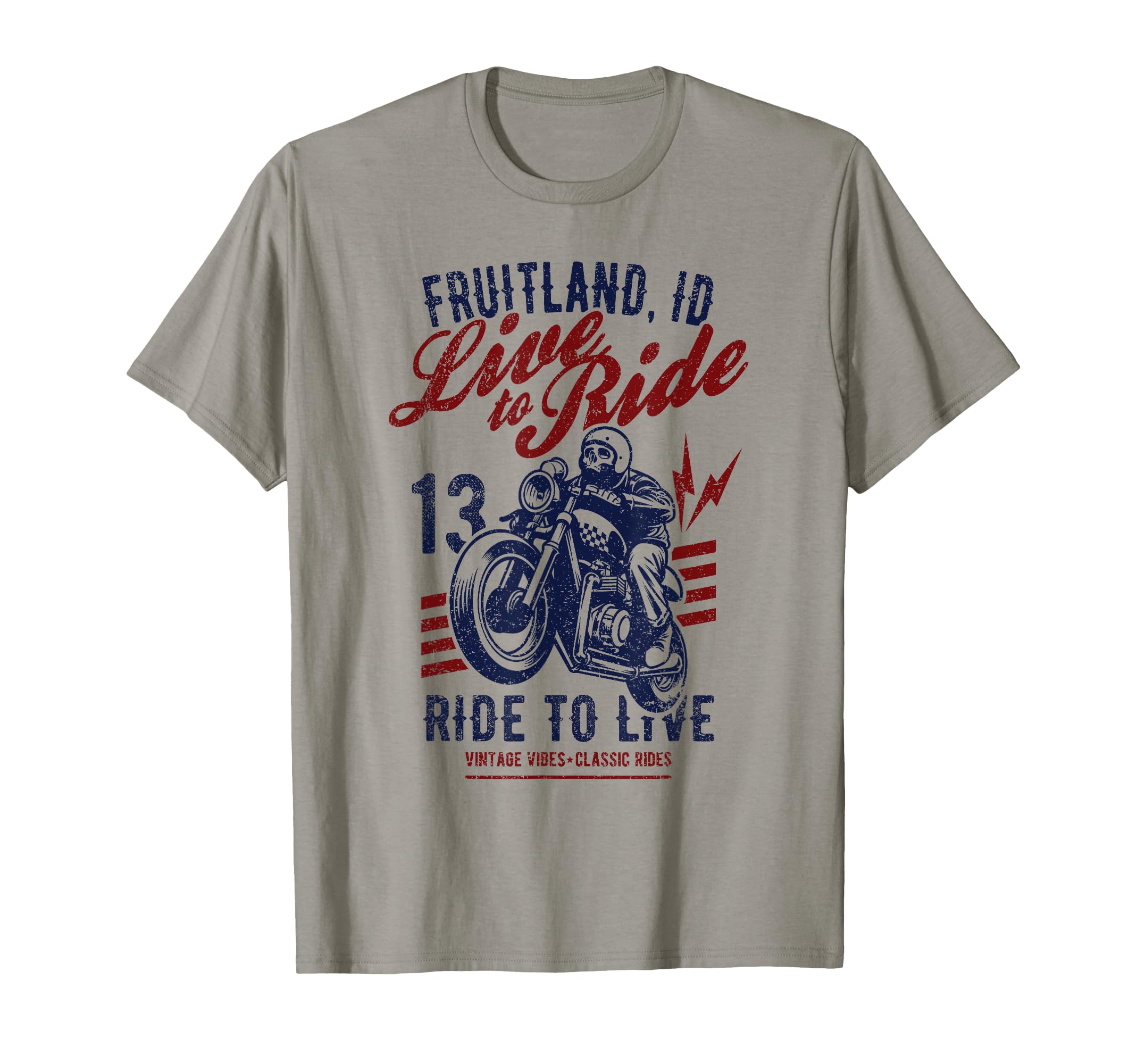 Fruitland Idaho Motorcycle Skull T-Shirt - Aesthetic Graphic Men Women - T-Shirt, Sweatshirt, Hoodie