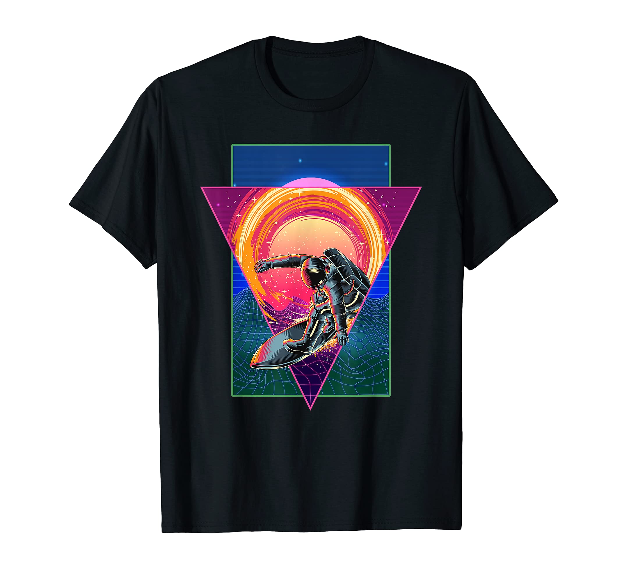 Space Vaporwave 80S Art Synthwave Surf T-Shirt - Fun Novelty Design Unisex - T-Shirt, Sweatshirt, Hoodie