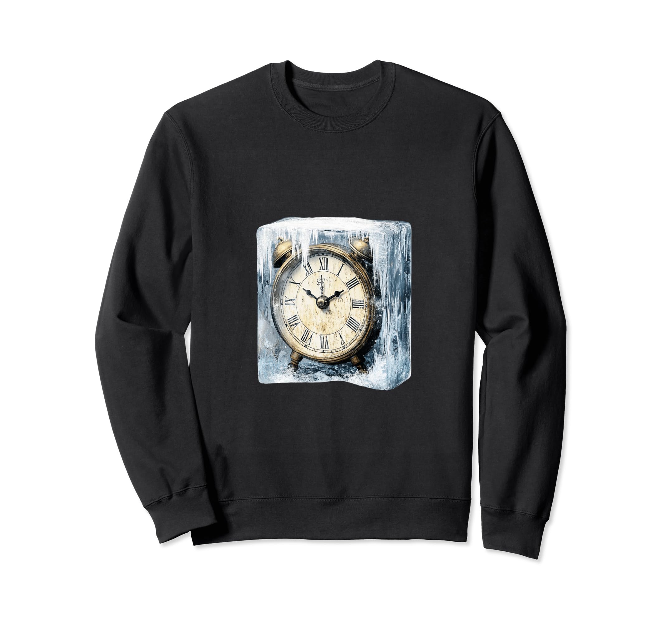 Frozen Clock Surreal Art Sweatshirt - Minimalist Print Unisex - T-Shirt, Sweatshirt, Hoodie