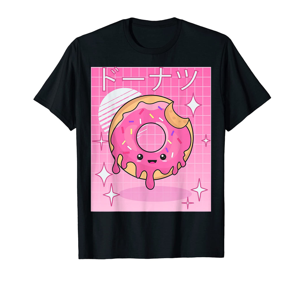 Funny 90S Japanese Kawaii Donut T-Shirt - Minimalist Print for Adults - T-Shirt, Sweatshirt, Hoodie