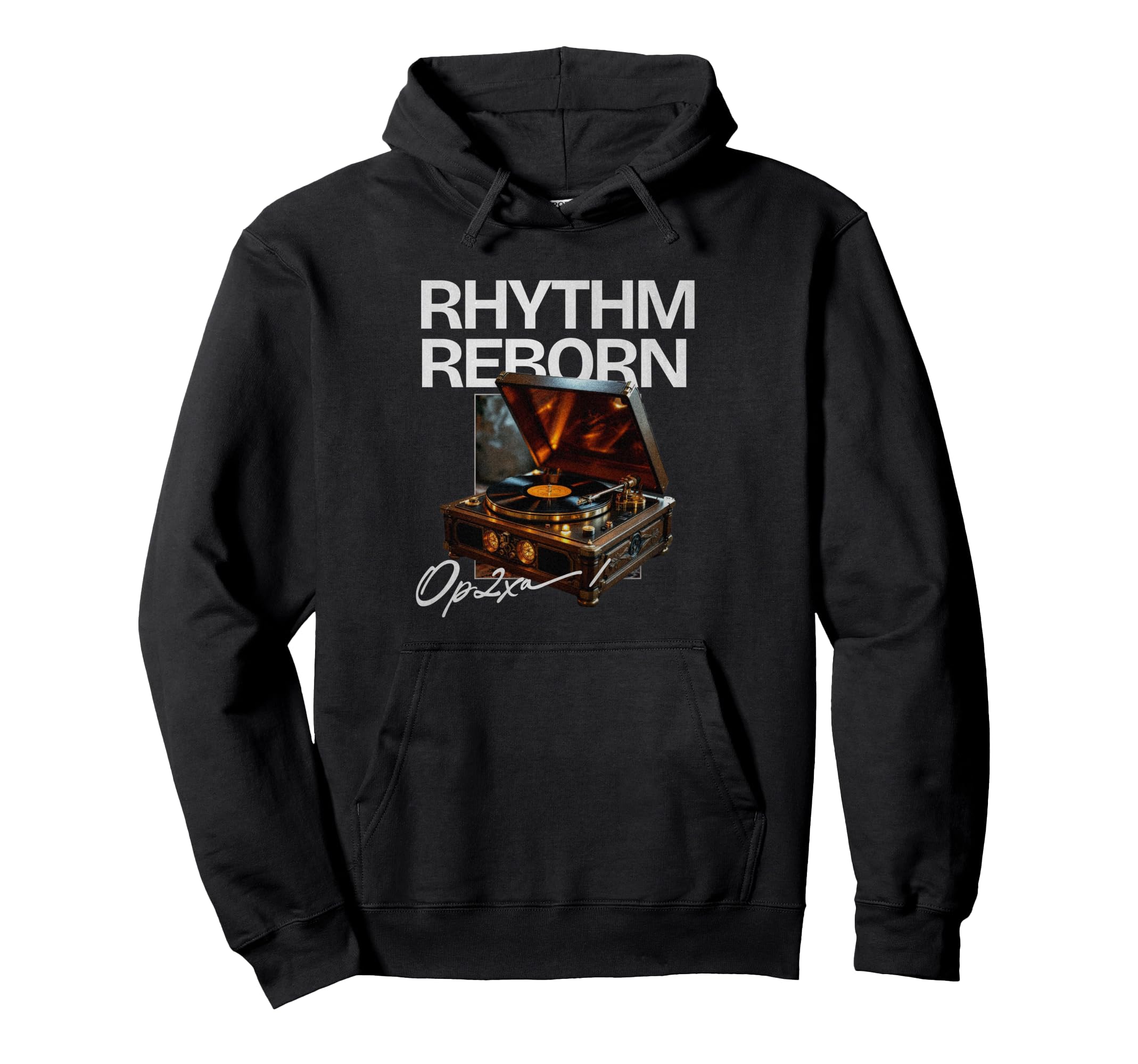 Rhythm Reborn Vinyl Record Player Music Hoodie - Unique Graphic for Adults - T-Shirt, Sweatshirt, Hoodie