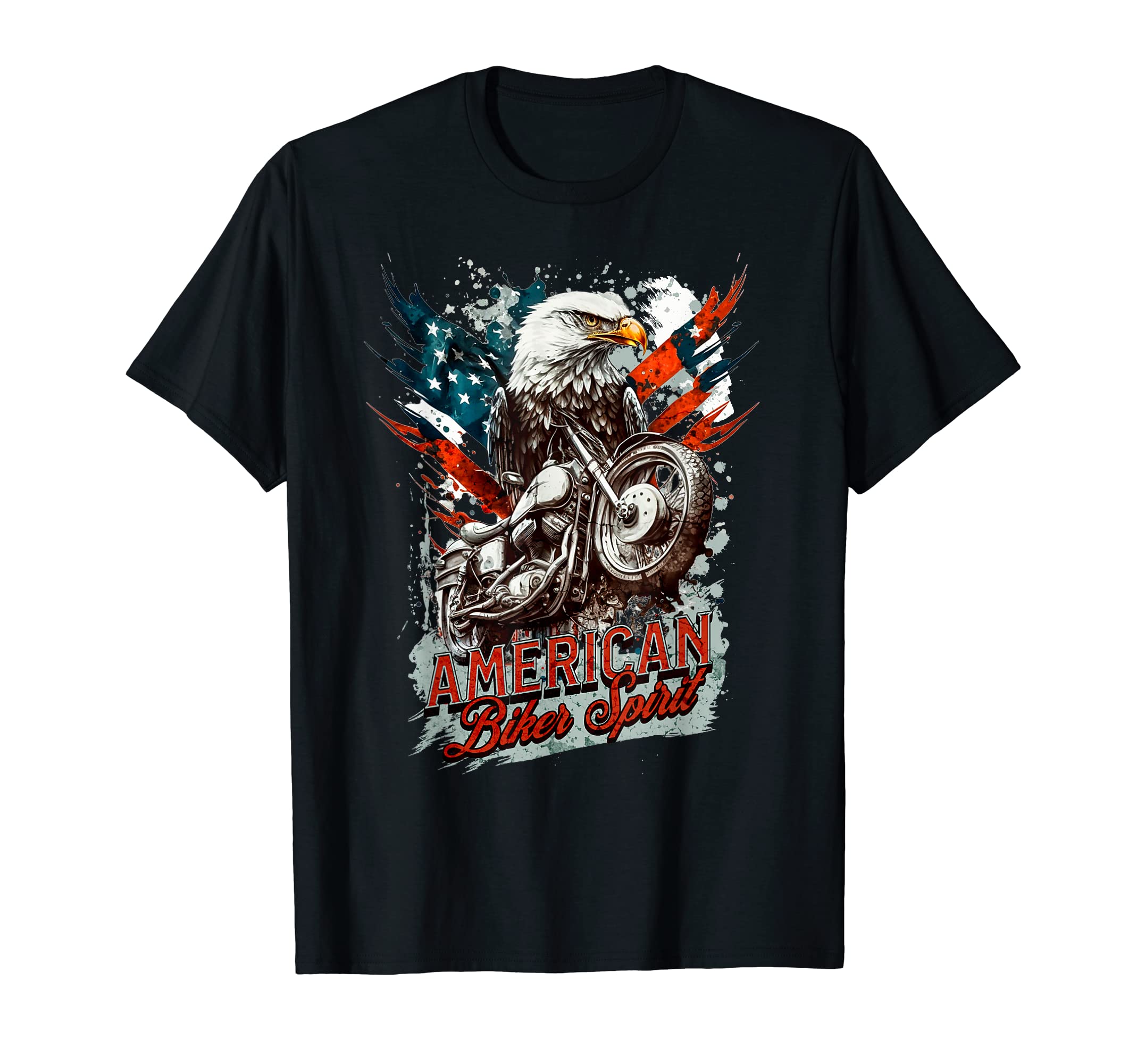 Patriotic Old Biker American Us Flag T-Shirt - Fun Novelty Design Unisex - T-Shirt, Sweatshirt, Hoodie