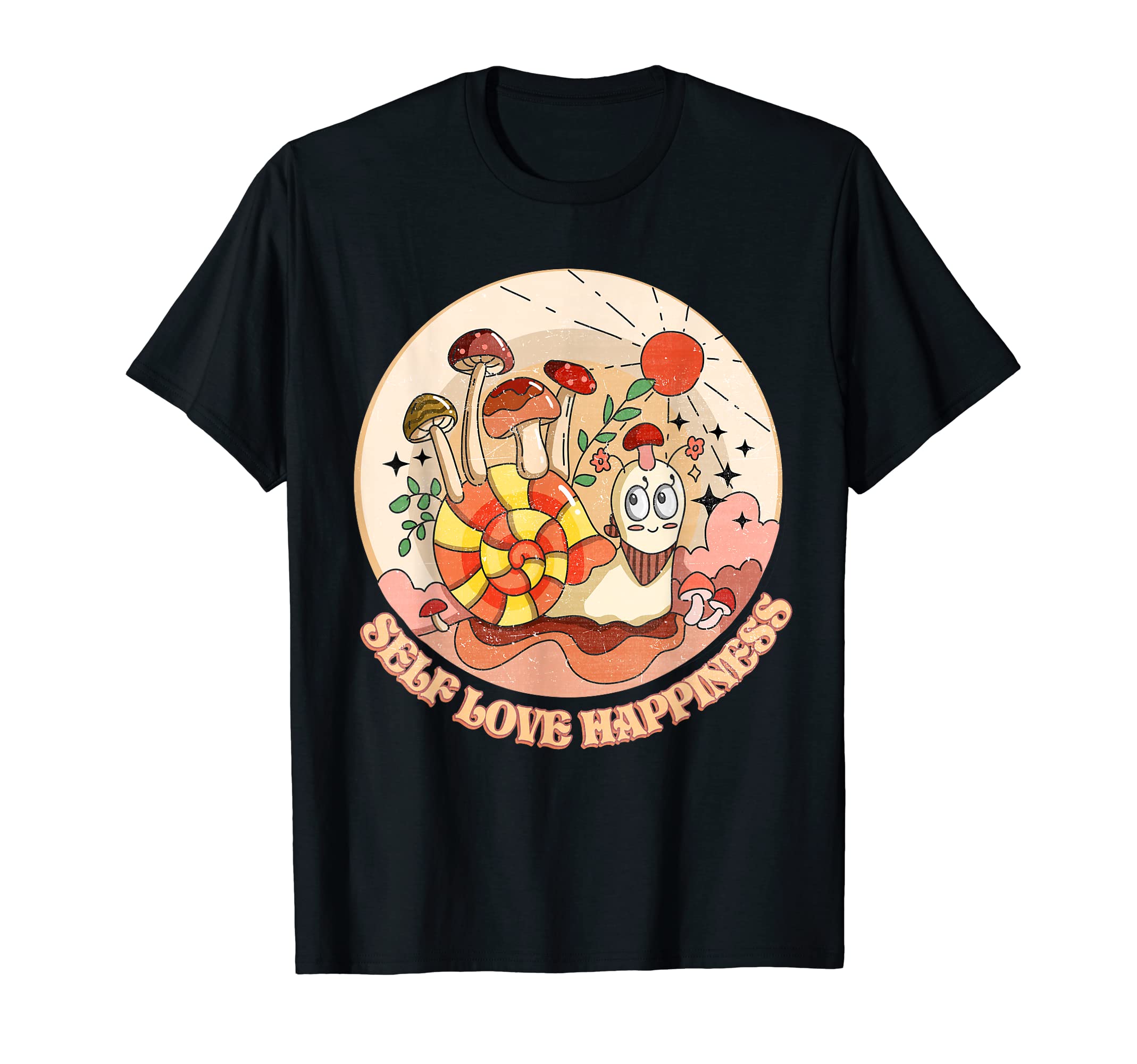 Groovy Snail Mushrooms Self Love T-Shirt - Streetwear Style Men Women - T-Shirt, Sweatshirt, Hoodie