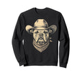 English Bulldog Cowboy Hat Sweatshirt - Casual Everyday Wear for Adults - T-Shirt, Sweatshirt, Hoodie