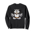 Meditation Owl Yoga Pose Relaxing Sweatshirt - Aesthetic Graphic Men Women - T-Shirt, Sweatshirt, Hoodie