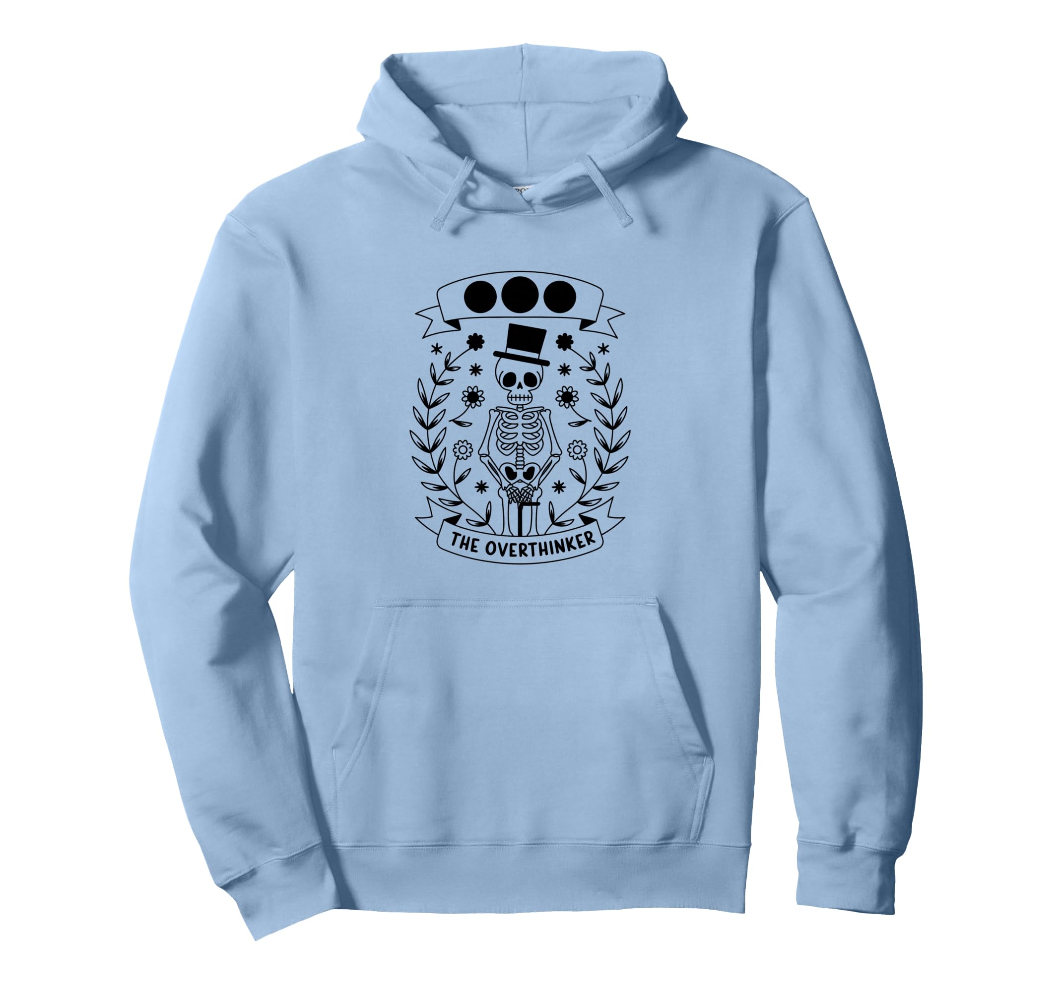 Overthinker Tarot Card Skeleton Hoodie - Custom Art Print for Adults - T-Shirt, Sweatshirt, Hoodie