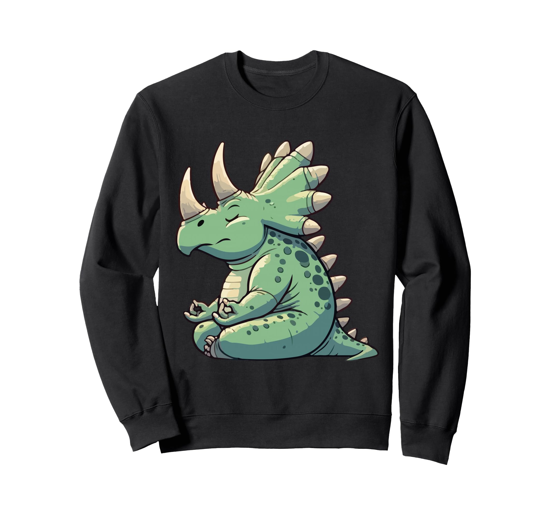 Meditation Triceratops Yoga Pose Sweatshirt - Fun Novelty Design Men Women - T-Shirt, Sweatshirt, Hoodie