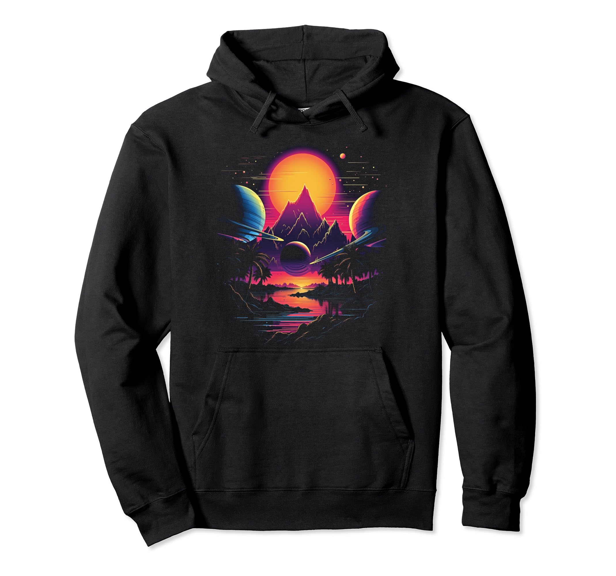 Vaporwave Solar System 80S Synthwave Hoodie - Trendy Graphic Men Women - T-Shirt, Sweatshirt, Hoodie